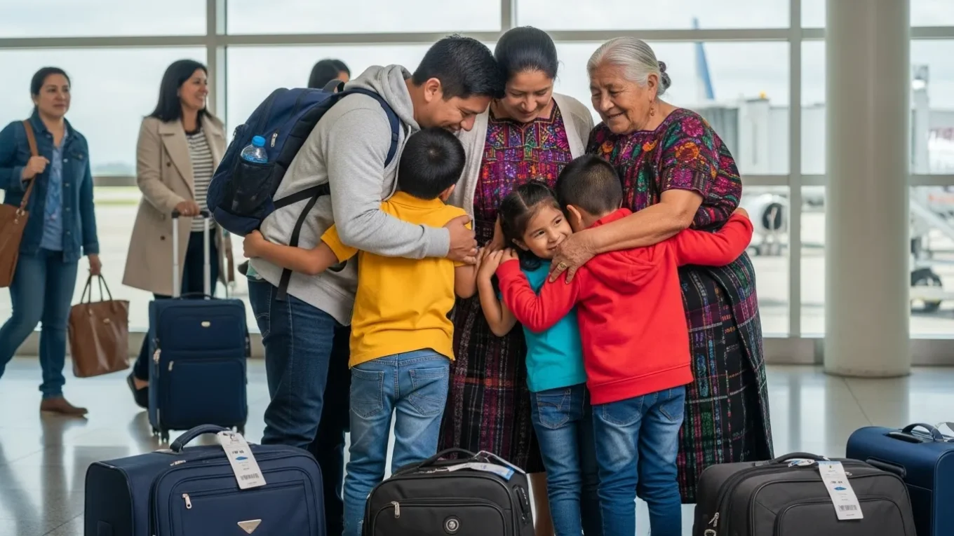 Familia en aeropuerto