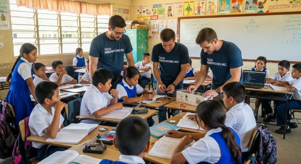 Estudiantes practicando